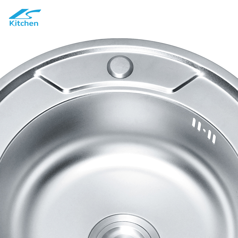 Liangshun 19.3" Stainless Steel Kitchen Sink Single Bowl with Unique round Shape and One Holes 