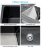 Black Single Large Bowl Durable Stainless Steel Handmade Kitchen Under Mount Sink Kitchen Sinks Wholesale