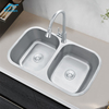 Out Door Farmhouse Double Bowl Sink Sus304/201 Stainless Steel Sink for Kitchen