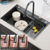 New Trends Corner Waterfall Smart Kitchen Sink Handmade Embossed Sink for Kitchen