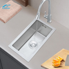 Small Silver SUS304 Stainless Steel Handmade Kitchen Sink – Rectangular Design, CE Certified