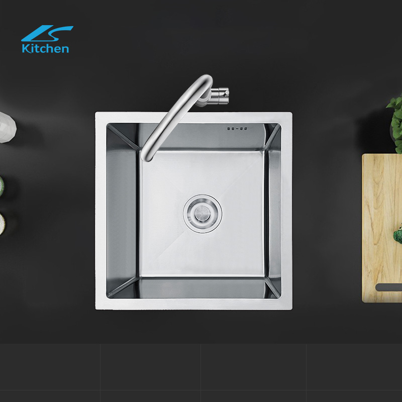 CE Certified Silver Square SUS304 Stainless Steel Handmade Kitchen Sink – Durable & Stylish