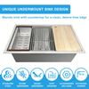 Undermount Sliver Kitchen Sink 33' Handcrafted Stainless Steel Sink with large Space