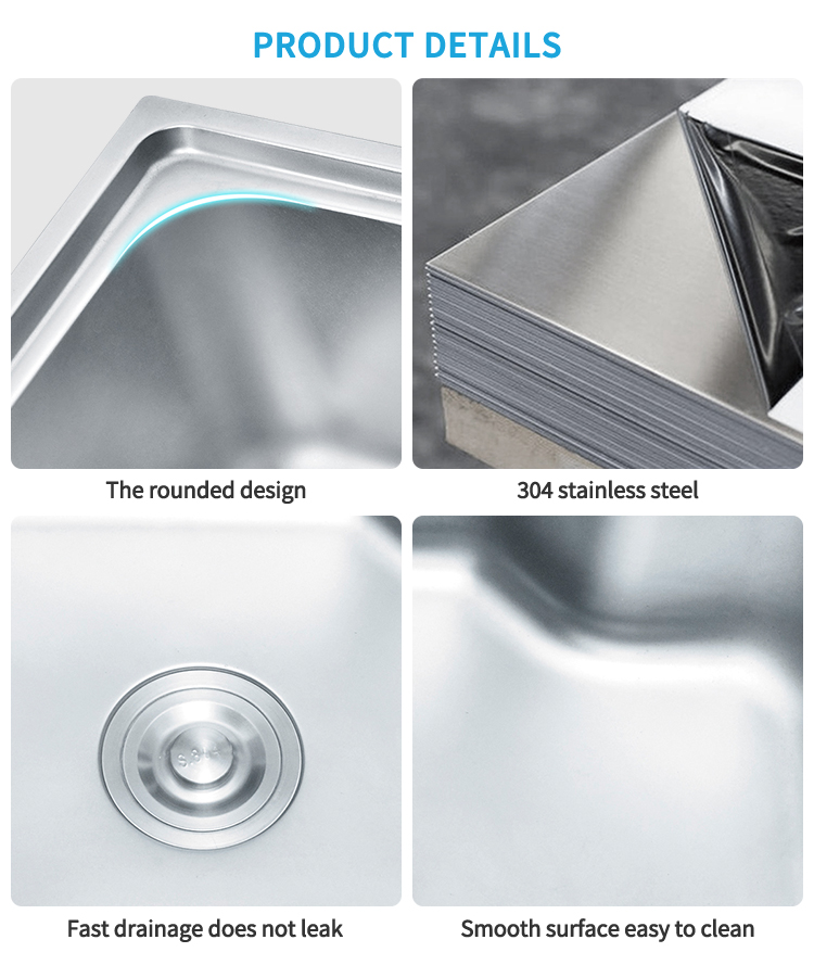 Stainless Steel Silver Rectangular Kitchen Sink with Double Faucet Holes – Ideal for Home and Commercial Use | Above Counter Kitchen Sink