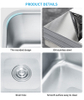 Silver Rectangular Undermount Stainless Steel Sink – Single Bowl Kitchen Sink for Home, Rural Kitchens, and Studios | Modern Farmhouse Kitchen Sink