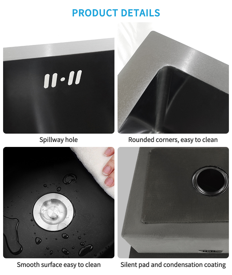 Factory Wholesale Custom undermount Black Kitchen Handmade Sink – Durable, Stylish & Modern | Best Kitchen Sink, Modern Sinks, Stainless Steel Sink