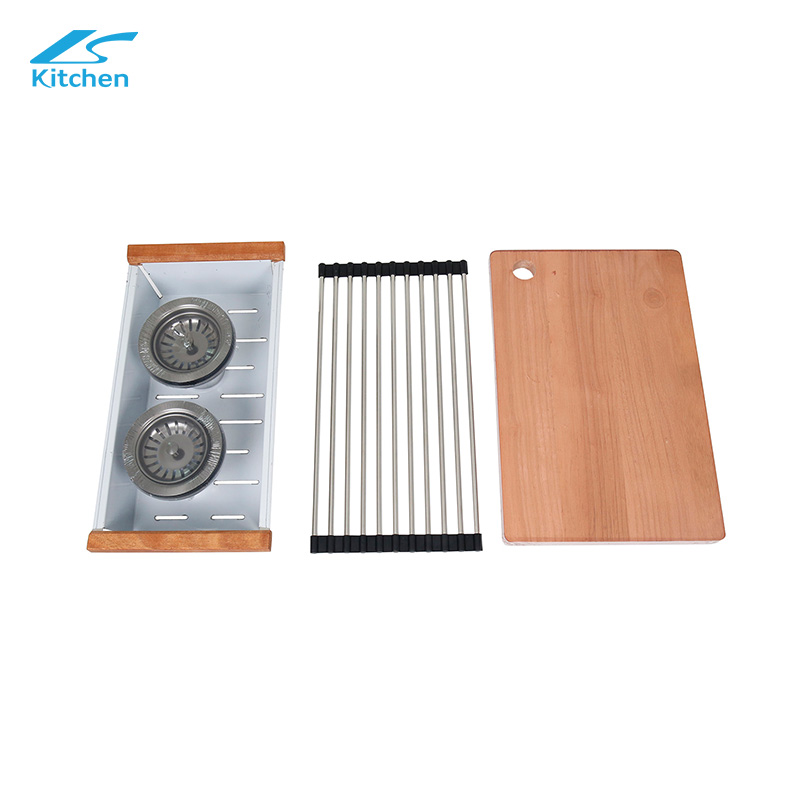 8550 Handmade Family Kitchen Black Sink Stainless Steel Noise-proof Treatment, Modern and Simple Style Undermount Double Bowl Sink 