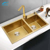 Luxury Gold Kitchen Sink – Modern Double Bowl Handmade Stainless Steel for Elegant Homes – Trending in Fashionable Kitchens & Interior Style