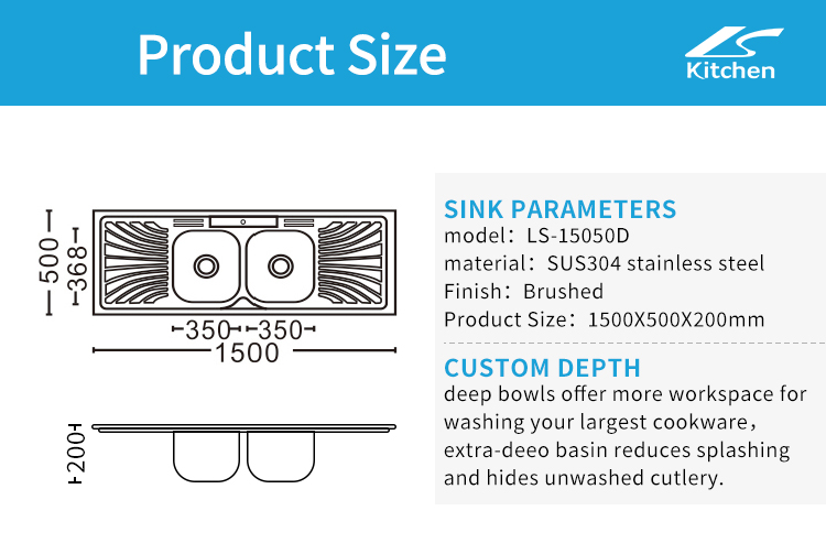 Useful Super Large Size Washing Sink for Farmhouse Workstation Kitchen