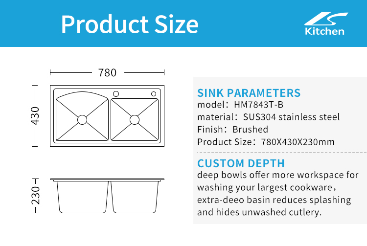 Black Double Bowl Handmade Stainless Steel Sink – Nano Coated, Rectangular Undermount with 2 Faucet Holes – Modern Kitchen Luxury Sink
