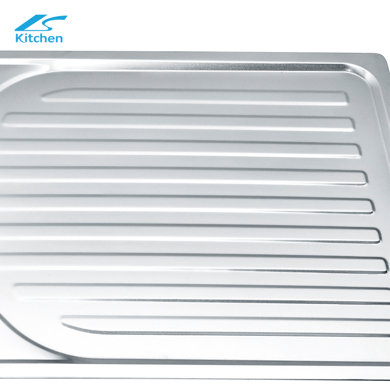 High Quality Kitchen Sink Supplier Modern Sink with Rectangular Drainboard in Kitchen