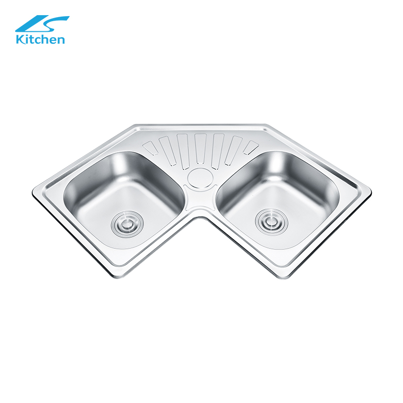 Special Shape Design 2 Basin and 1 Drain Kitchen Sink Butterfly Shape Kitchen Sink