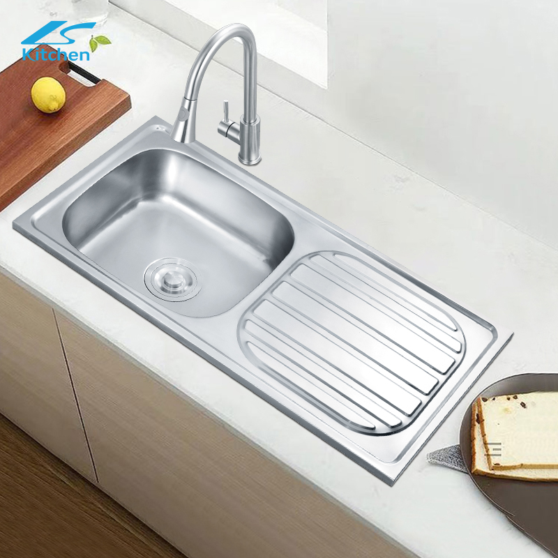 Machine-made Home Kitchen Wash Basin Silver Stainless Steel Sink