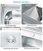  Low Price House Kitchen Sink 0.7mm Kitchen Sinks Single Types of Kitchen Sink Sink Cabinet Kitchen