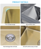 Singe Handmade Golden Basin 19.6” for Undermount Installation 304 Stainless Steel Kitchen Sink 