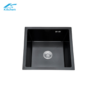CE Certified Square-shape Handmade Modern Black Modern Kitchen Sink – Undermount Design