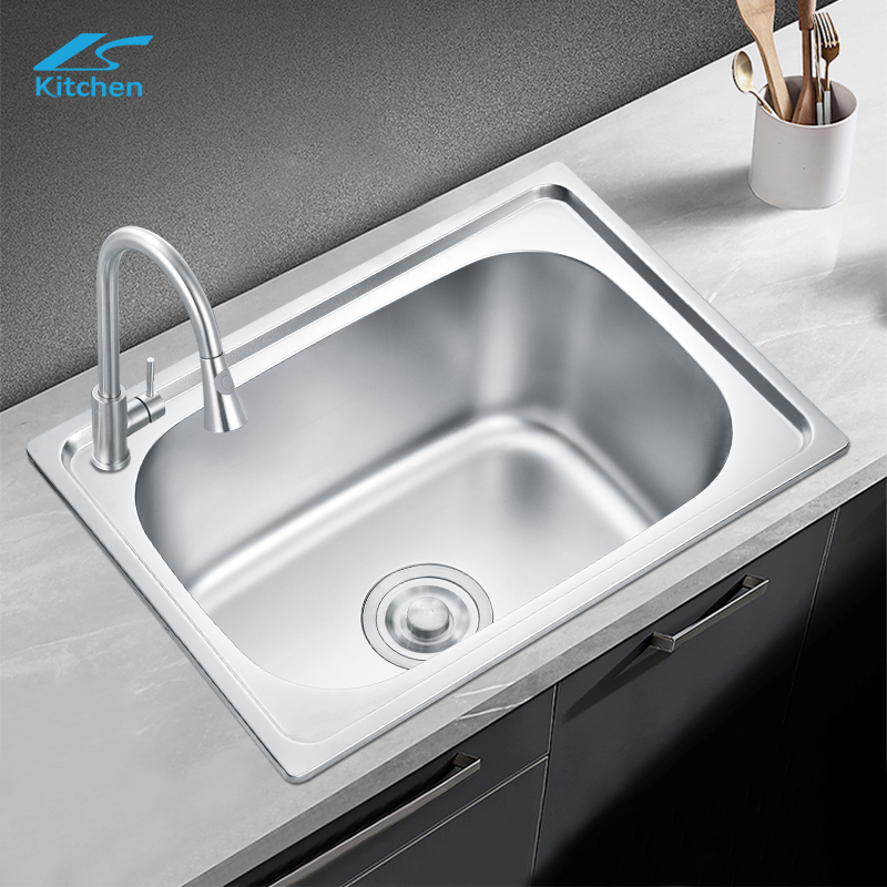 Factory Direct Sale Stainless Steel Kitchen Sink With Single Square Bowl Rectangular for Home and Hotel