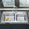 Farmhouse Stainless Steel Double Bowl Kitchen Sink Handmade Single Rectangular Sink 3 Years Warranty Small Size Machine