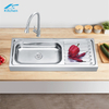 Rectangular Stainless Steel Basin with Plate Single Bowl Washing Sink Suitable for Farmhouse Home Kitchen