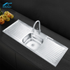 Stainless Steel Double Board Top-Mount Sink with Basin Indoor Kitchen & Outdoor Farm Use