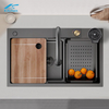 New Trends Corner Waterfall Smart Kitchen Sink Handmade Embossed Sink for Kitchen