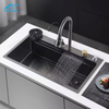 2025 New Trends Digital Display Waterfall Multi-function Sink Stainless Steel Large Kitchen Sink