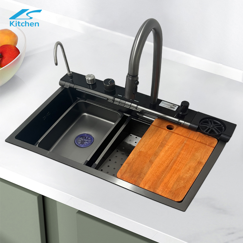 2025 Hot sale kitchen sink 30-Inch Waterfall Kitchen Sink Stainless Steel Top-Mount Sink