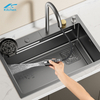 New High Quality Electronic Waterfall Kitchen Sink Led Digital Display House Kitchen Sink