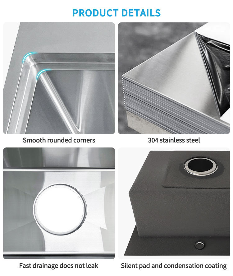 Factory Outlet Silver Hidden Handmade Kitchen Sink Countertop Undercounter Sink Kitchen and Bathroom