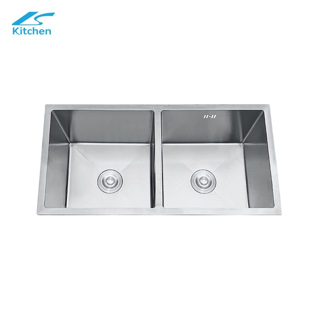 34.65" Silver Large Kitchen Handmade Double Sink Durable and rust protection suitable for Workstation House Kitchen 