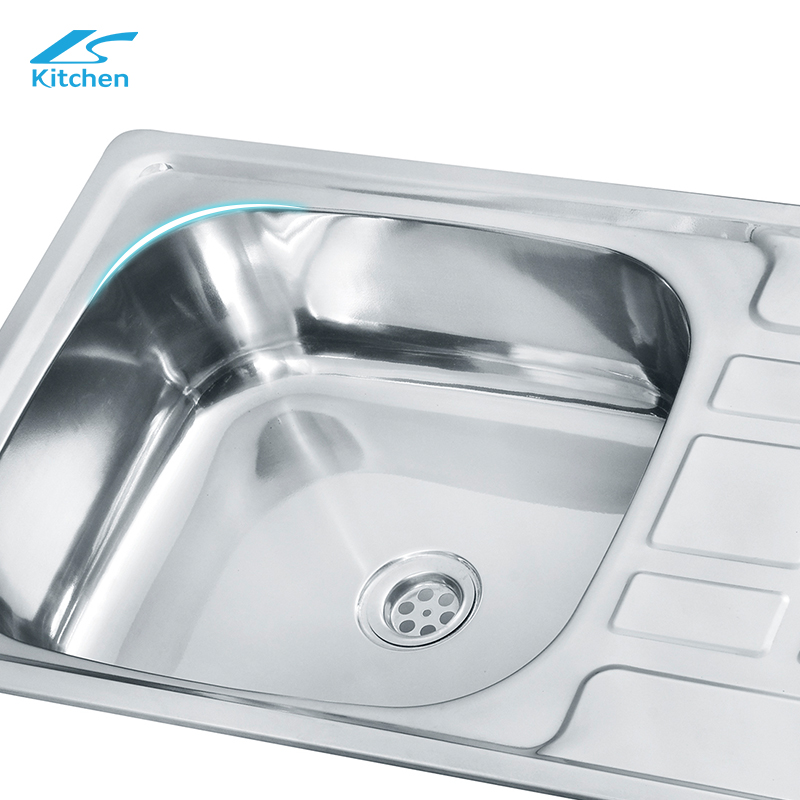 Single Bowl Undermount Kitchen Sink with Special-shape Drainboard Factory Stainless Steel Rectangular Sink Use in Farmhouse