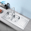 Farmhouse Kitchen Sink Single Basin with Plate Sus304/201 Stainless Steel Sink