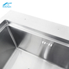Stepped Silver Double Basin Sink Dishwashing sink 304 Stainless Steel Handmade Sink Suitable in House Kitchen