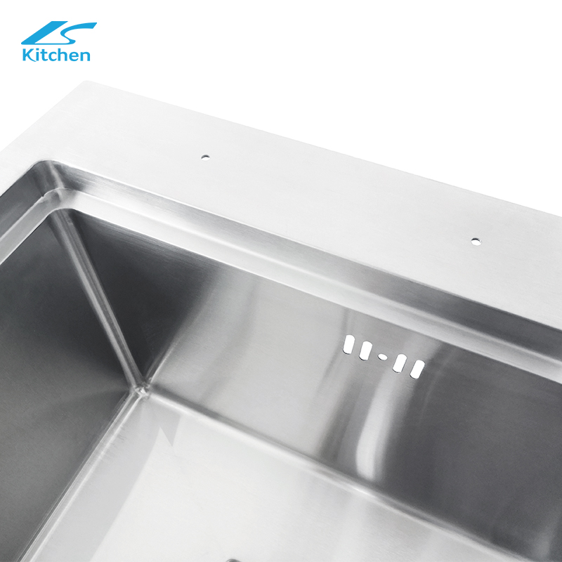 Stepped Silver Double Basin Sink Dishwashing sink 304 Stainless Steel Handmade Sink Suitable in House Kitchen