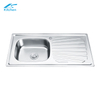 SUS201/304 Stainless Steel Sink with Drainboard | Single Bowl Sink for Kitchen