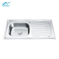 SUS201/304 Stainless Steel Sink with Drainboard | Single Bowl Sink for Kitchen