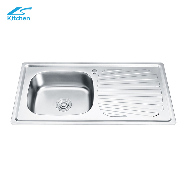 SUS201/304 Stainless Steel Sink with Drainboard | Single Bowl Sink for Kitchen
