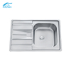 China Factory 201/304 Stainless Steel Single Bowl Kitchen Sink with Drainboard, Farmhouse & RV Use – Hydraulic Pressed Sink