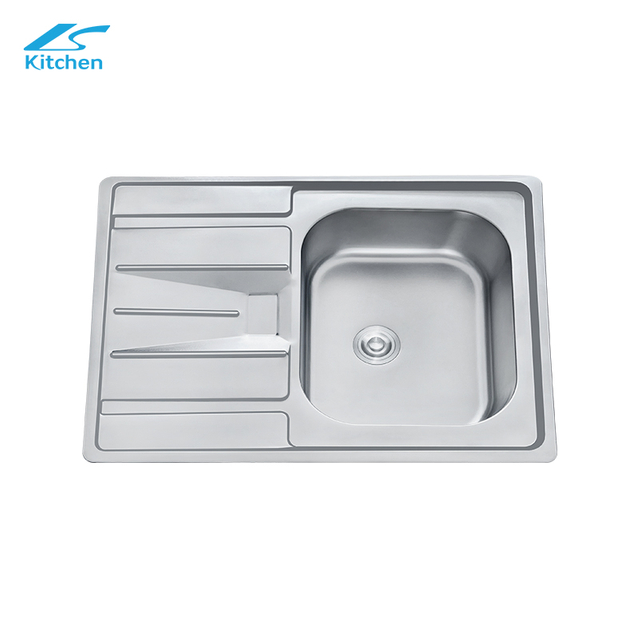China Factory 201/304 Stainless Steel Single Bowl Kitchen Sink with Drainboard, Farmhouse & RV Use – Hydraulic Pressed Sink