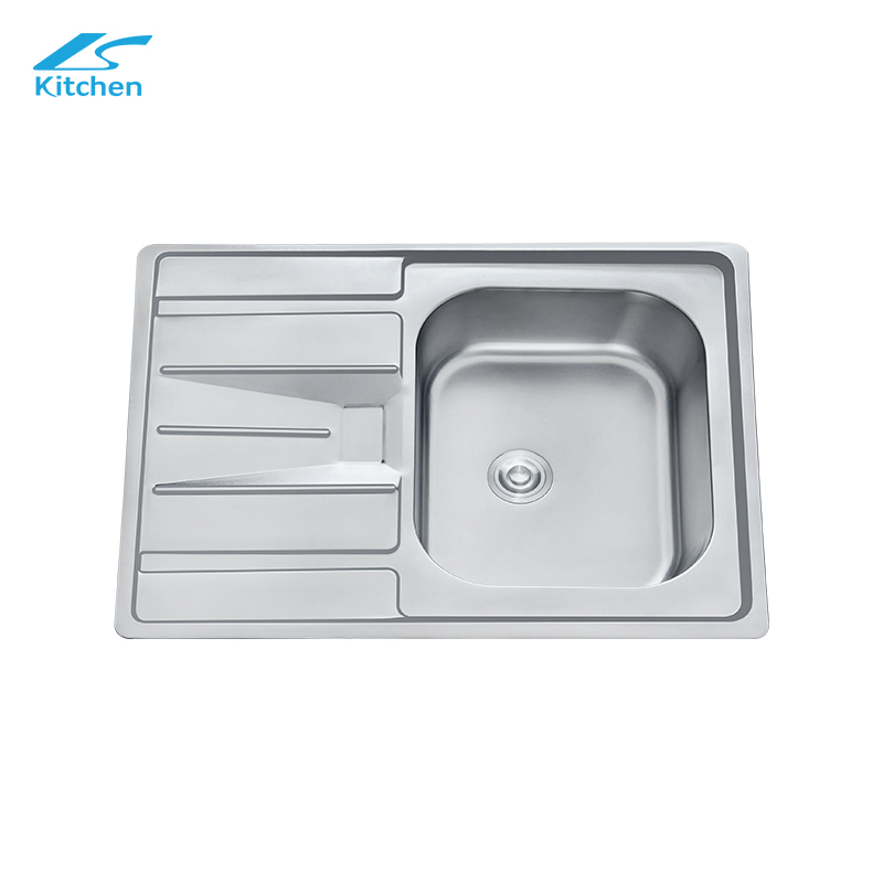 China Factory 201/304 Stainless Steel Single Bowl Kitchen Sink with Drainboard, Farmhouse & RV Use – Hydraulic Pressed Sink