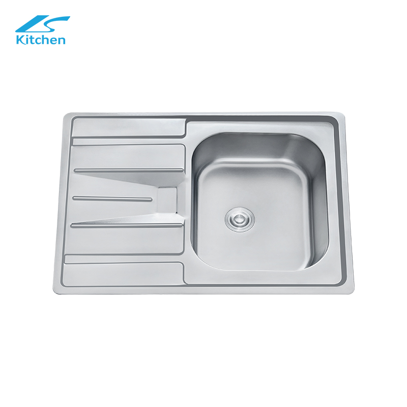 China Factory 201/304 Stainless Steel Single Bowl Kitchen Sink with Drainboard, Farmhouse & RV Use – Hydraulic Pressed Sink