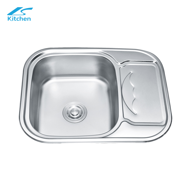 Wholesale SUS304/201 Press Kitchen Round Corner Sink Garden Sink Water Wash Kitchen Sink With Plate