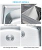 China Direct Sale Factory Silver Large Kitchen Sink Stainless Steel 24*20 Inch Single Bowl Kitchen Sink