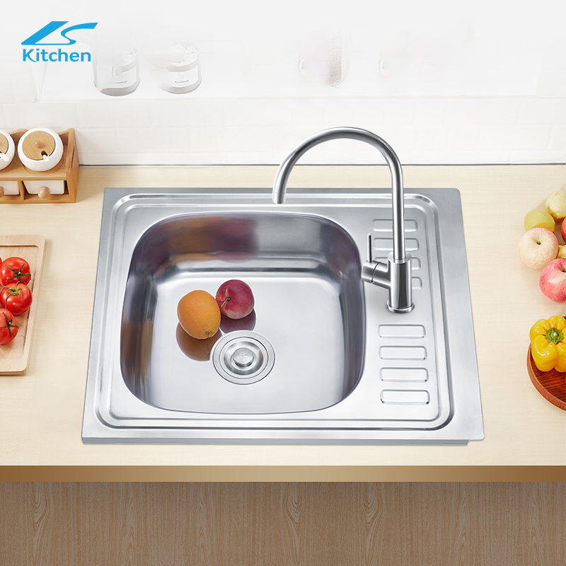 With Drainboard Single Bowl Kitchen Sink Mini Farmhouse Style 201/304 Stainless Steel Material