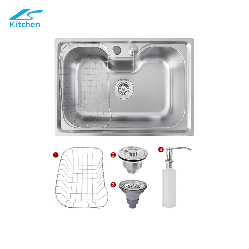 One Piece Pressed Stainless Steel Water Basin,Brazil's Best Selling 201 and 304 Materials Kitchen Sink