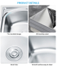 7844 Farmhouse Kitchen Sink with Drainboard Single Bowl Silver Sink