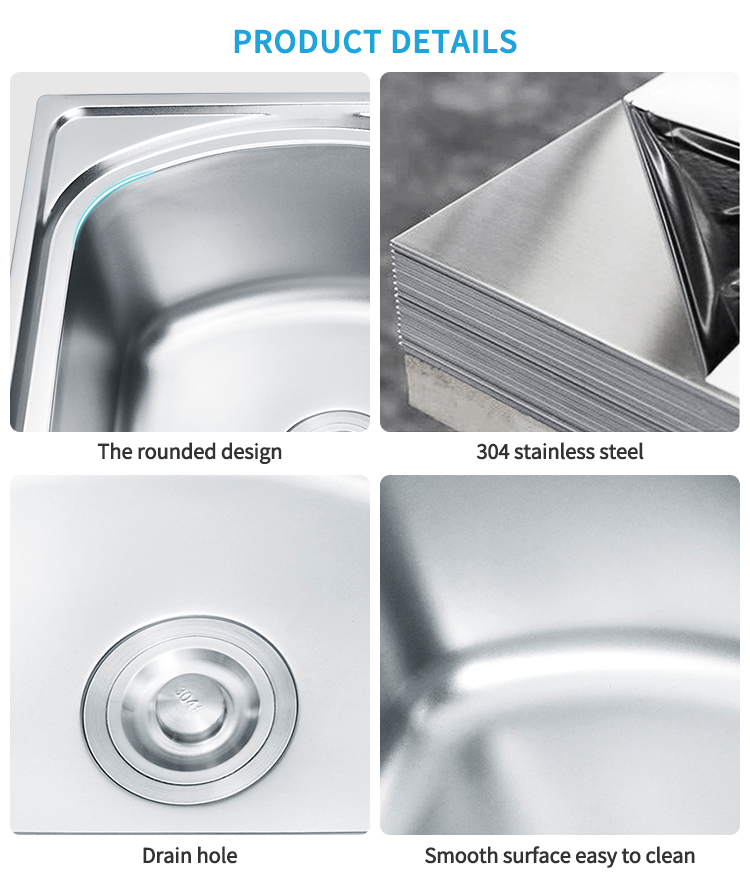 7844 Farmhouse Kitchen Sink with Drainboard Single Bowl Silver Sink