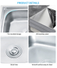 Machine-made Home Kitchen Wash Basin Silver Stainless Steel Sink