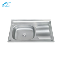 Fashion Design Basin with Plate Square Kitchen Sink Sus 304 Materials