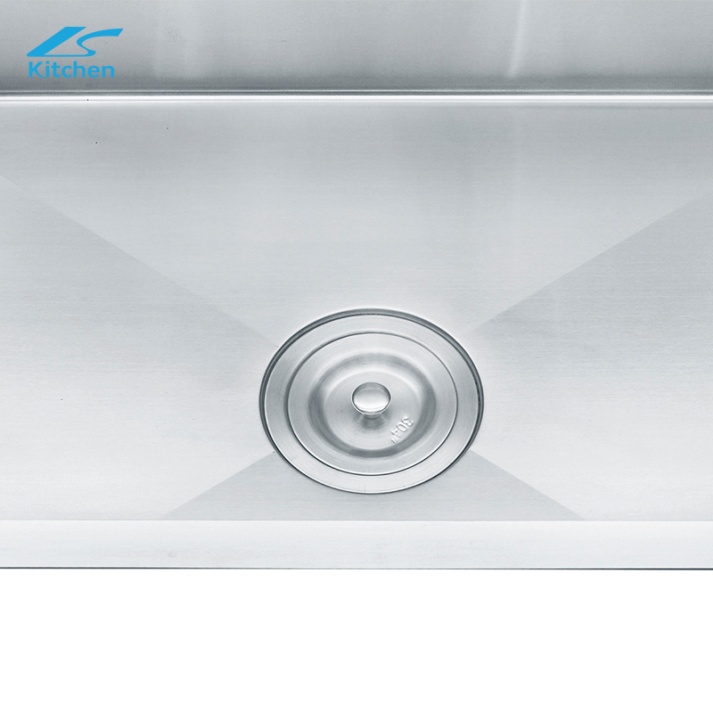 23.6" Undermount Single Basin Stainless Steel Kitchen Sink Silver Modern Kitchen Style Handmade Sink